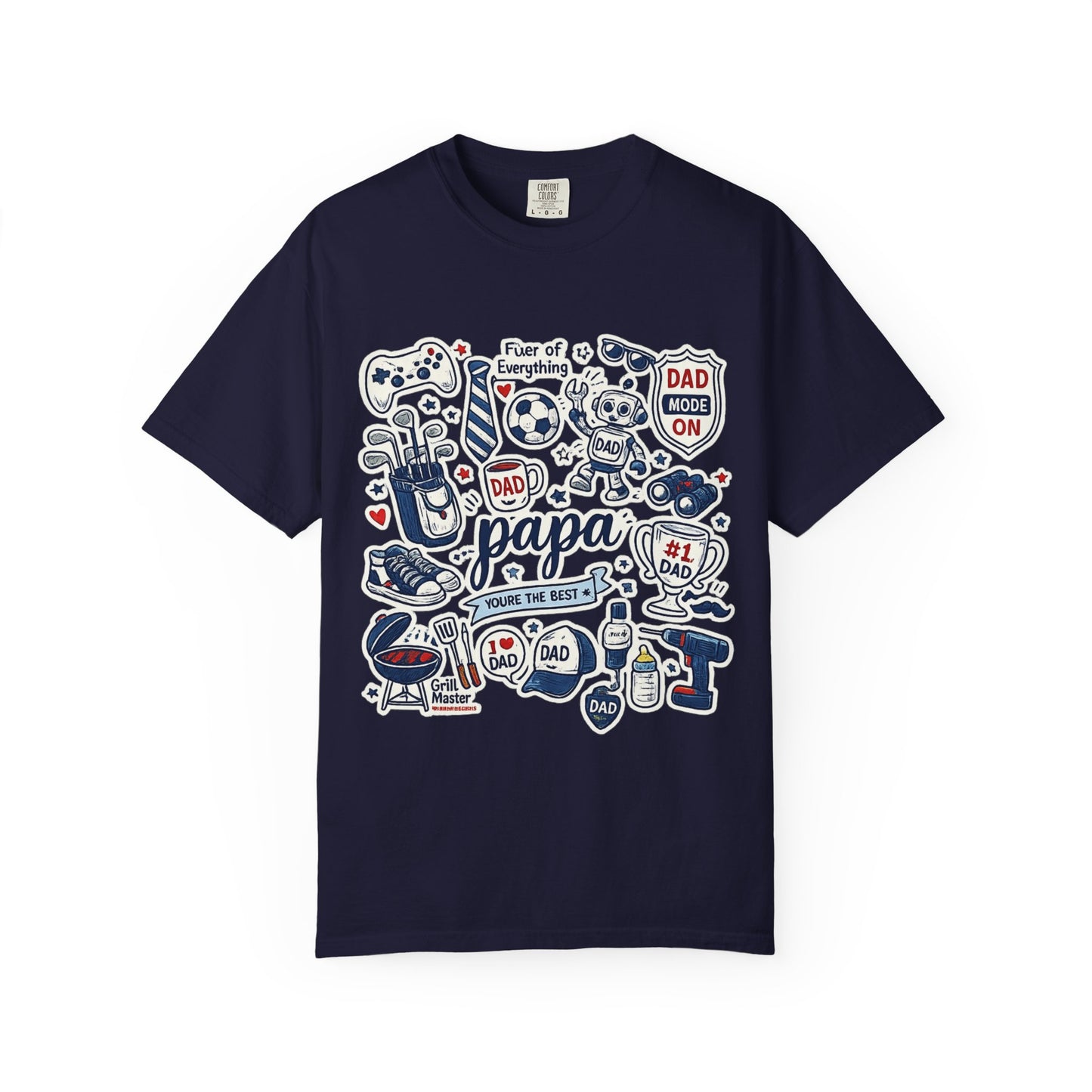 Papa Dad Doodle T-Shirt — Father's Day Gifts, #1 Dad Graphic Tee