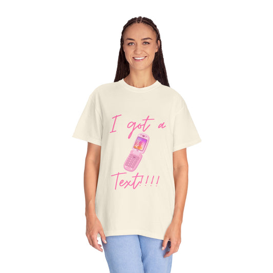 I Got a Text!!! T-Shirt — Retro Pink Flip Phone Graphic Tee