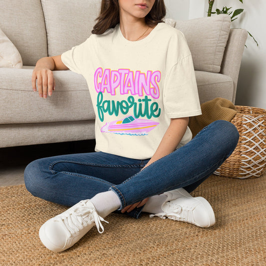 T-Shirt — "Captain's Favorite" Colorful Nautical Crew Tee