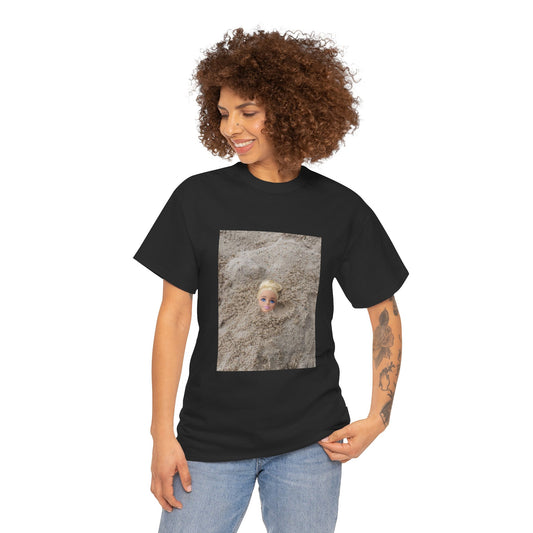 Face Buried in Sand T-Shirt | Beach Photo Tee, Sandcastle Fun