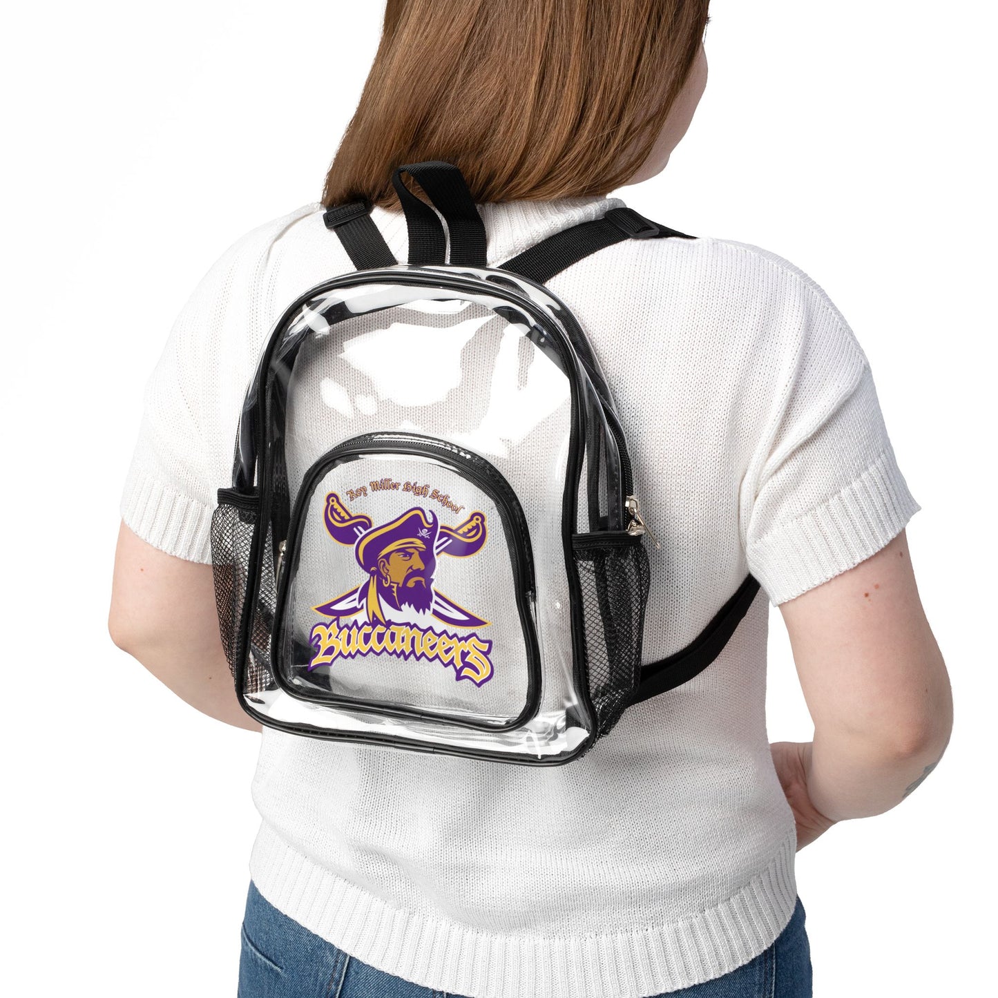 Clear Stadium Backpack with Buccaneers Logo – Transparent Game Day Bag