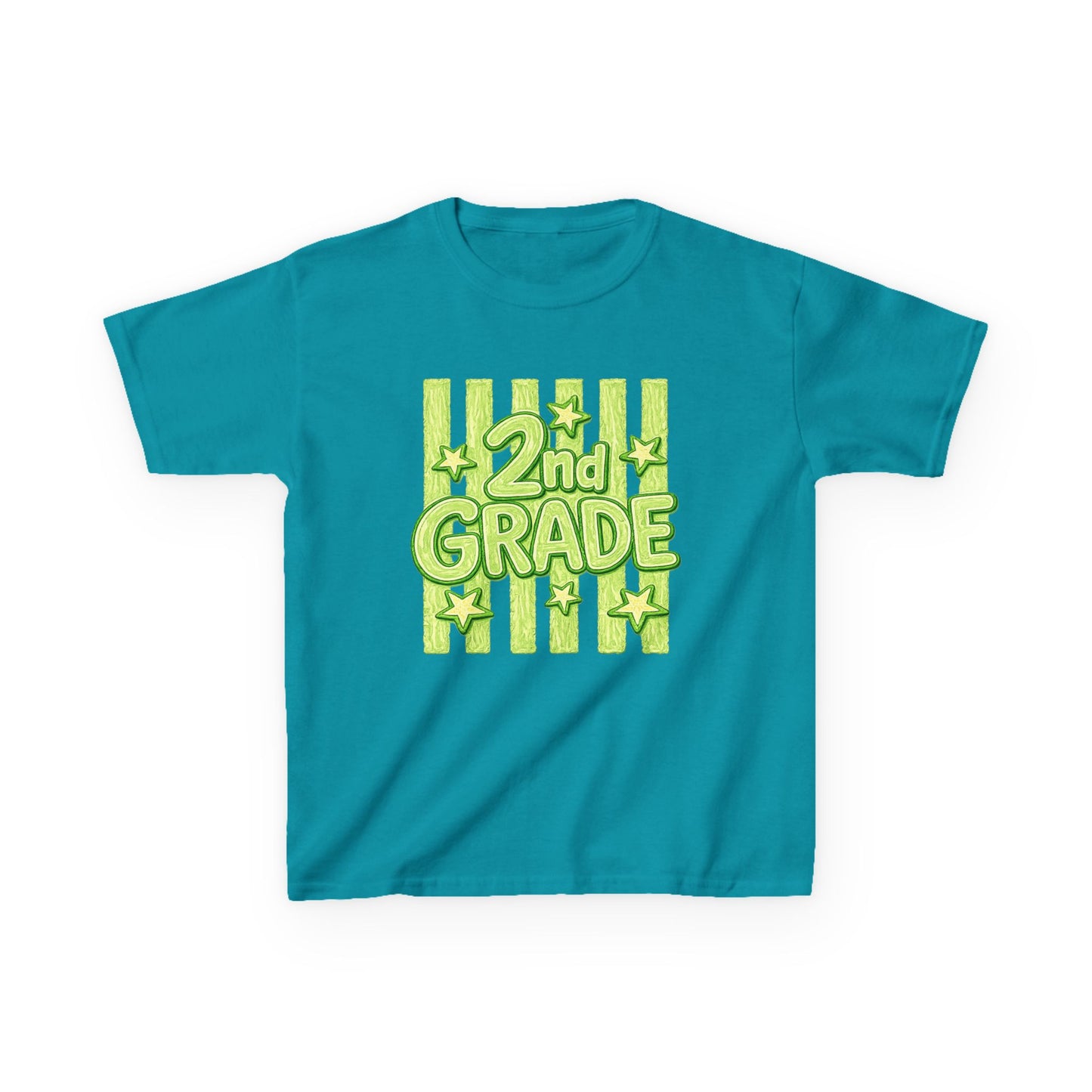 2nd Grade Kids T‑Shirt — Bright Green Back-to-School Tee
