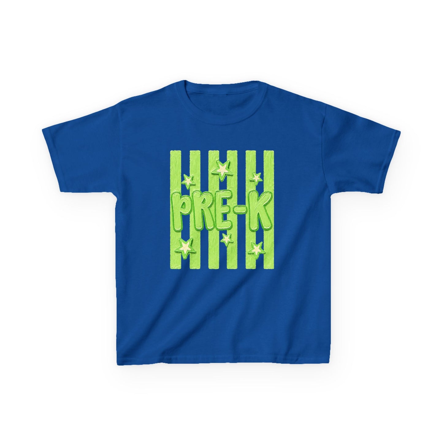 Pre-K Kids T-Shirt — Bright Green Striped Preschool Tee