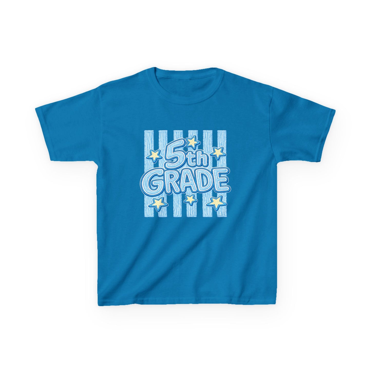 5th Grade Kids T-Shirt — Cute Blue Stars Back to School Tee