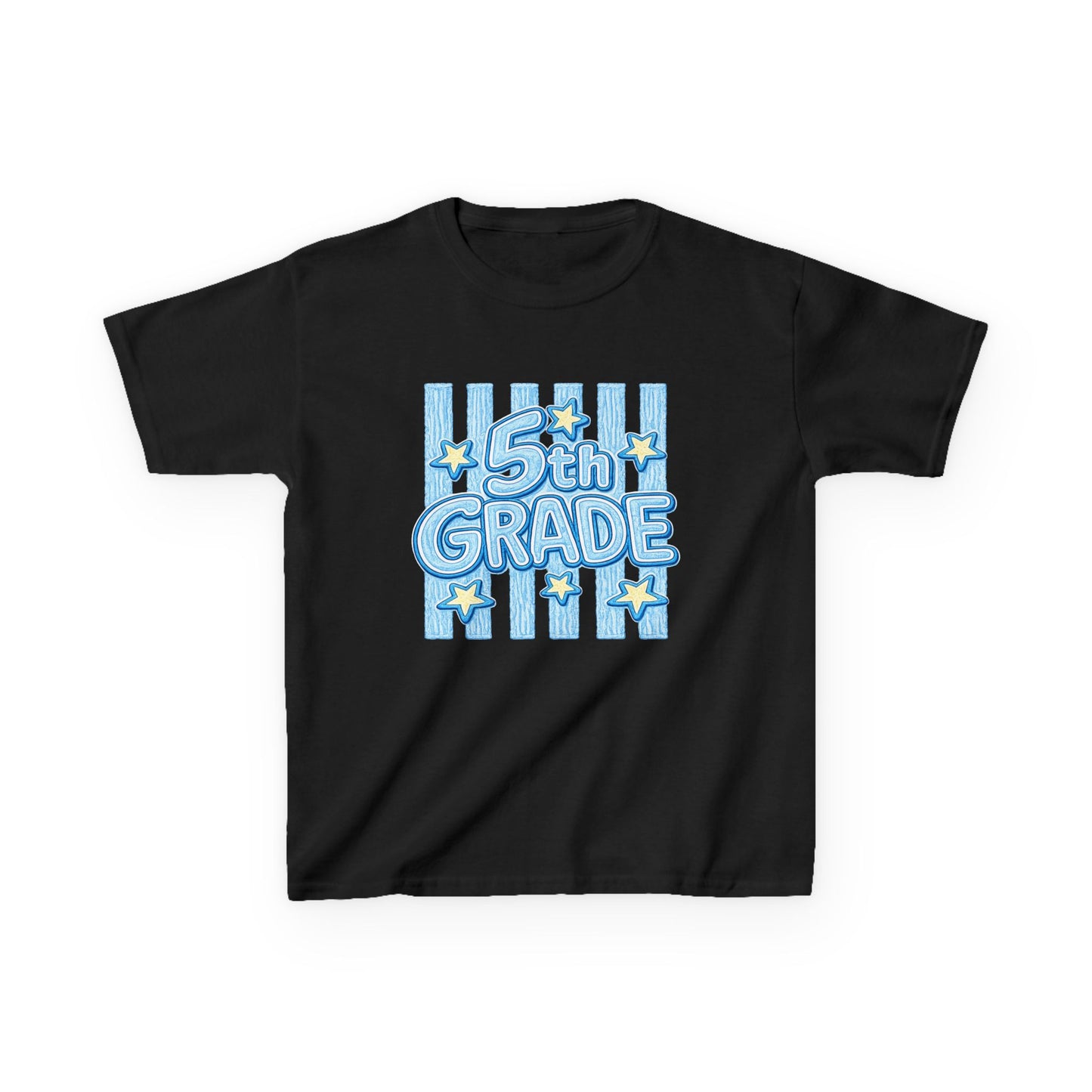 5th Grade Kids T-Shirt — Cute Blue Stars Back to School Tee