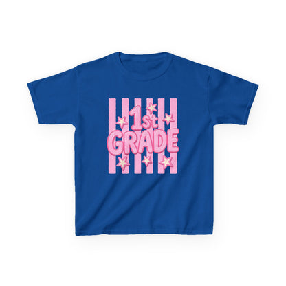 1st Grade Kids T‑Shirt - Cute Pink Stars Back-to-School Tee