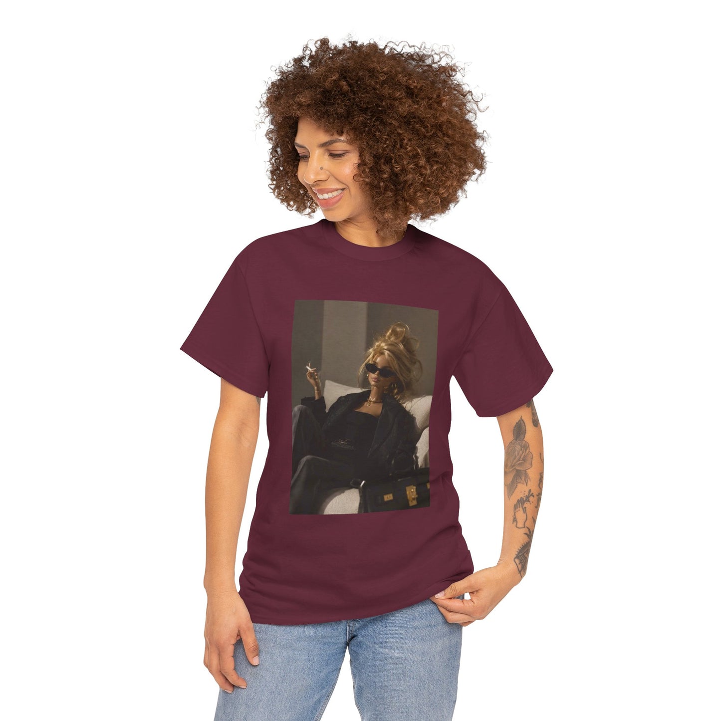 Woman in Sunglasses Illustration Tee | Retro Chic Portrait T-Shirt