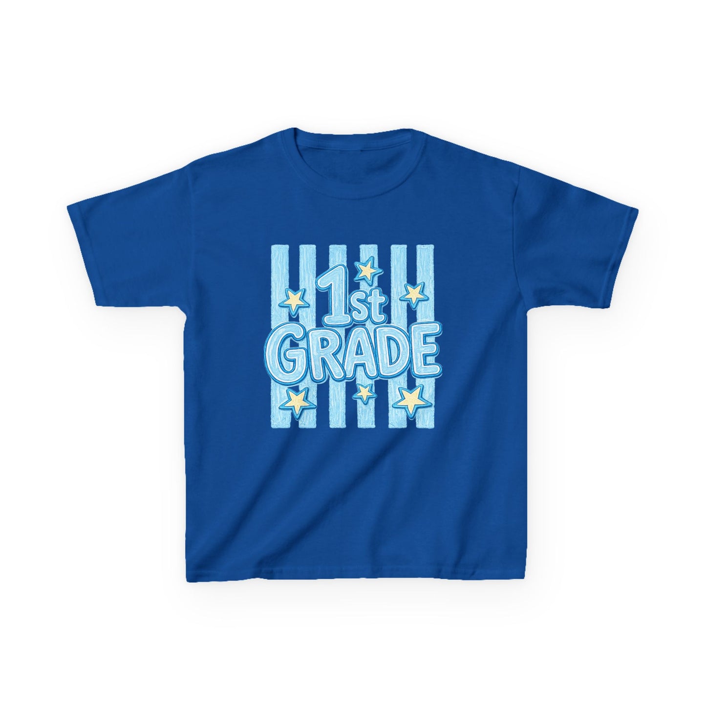 1st Grade Kids T-Shirt – Back to School Blue Stars Design