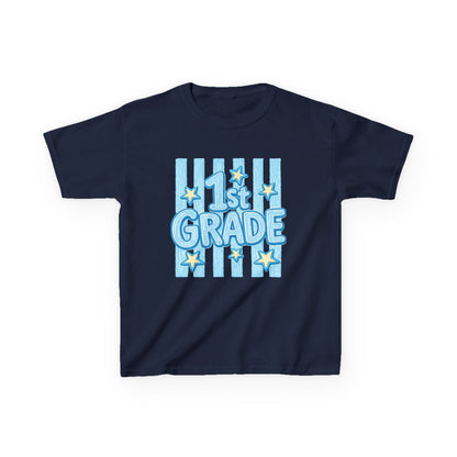 1st Grade Kids T-Shirt – Back to School Blue Stars Design