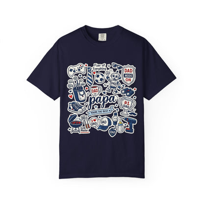Papa Dad Doodle T-Shirt — Father's Day Gifts, #1 Dad Graphic Tee