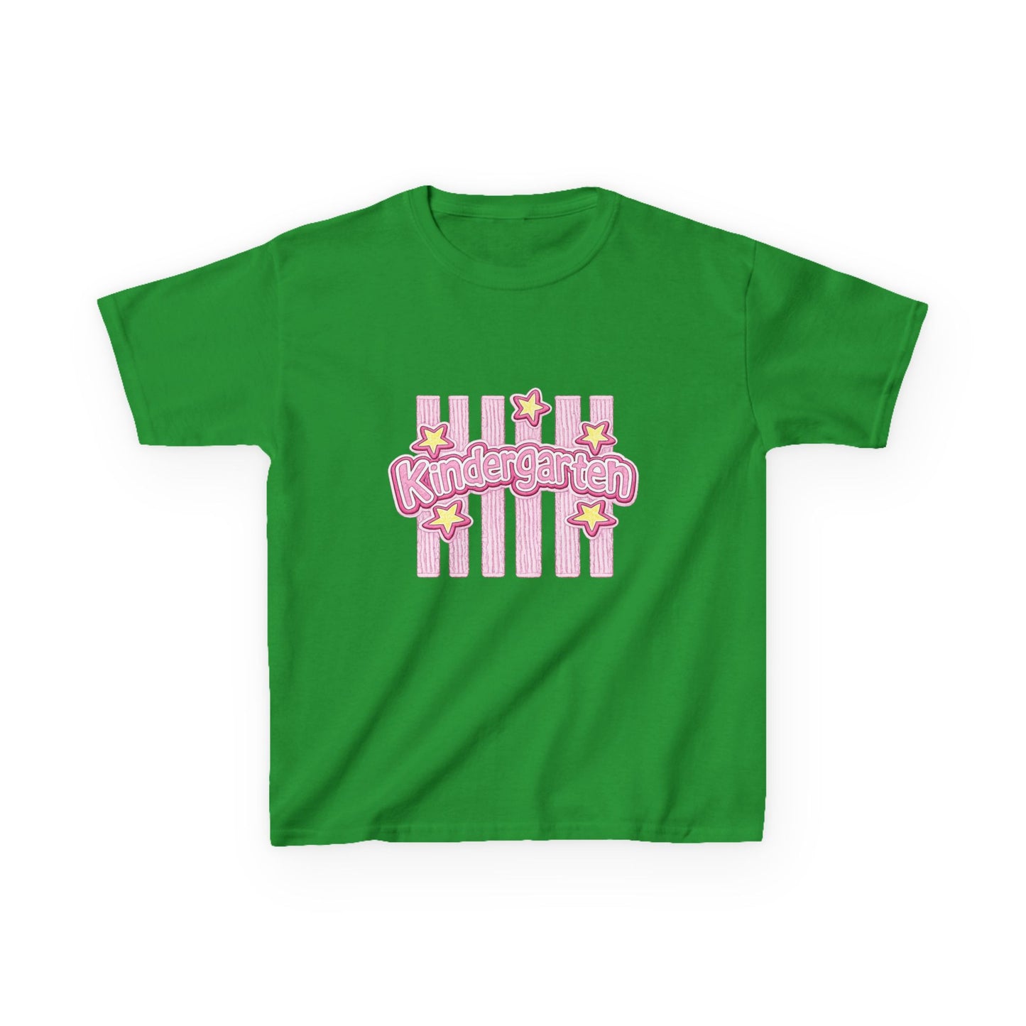 Kindergarten Kids Tee — Cute Pink Stars & Stripes Back-to-School Shirt