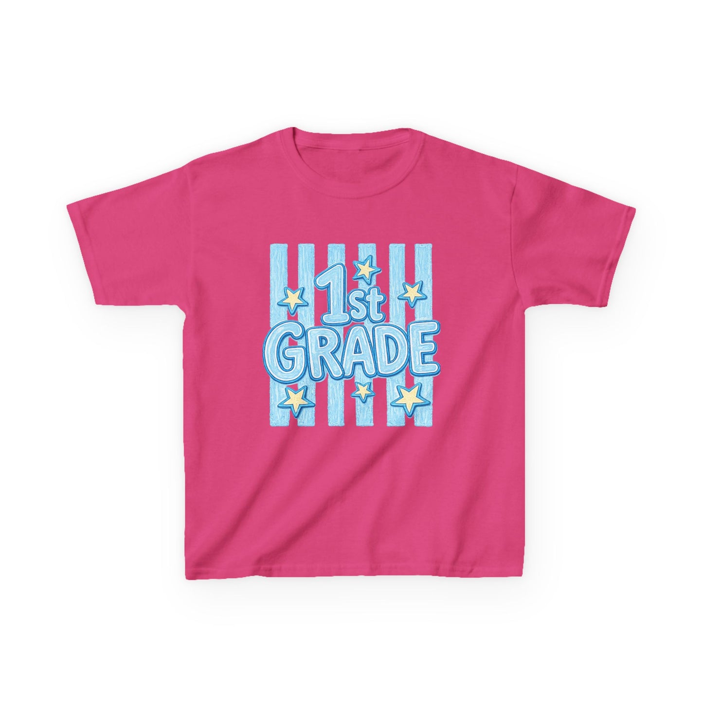 1st Grade Kids T-Shirt – Back to School Blue Stars Design