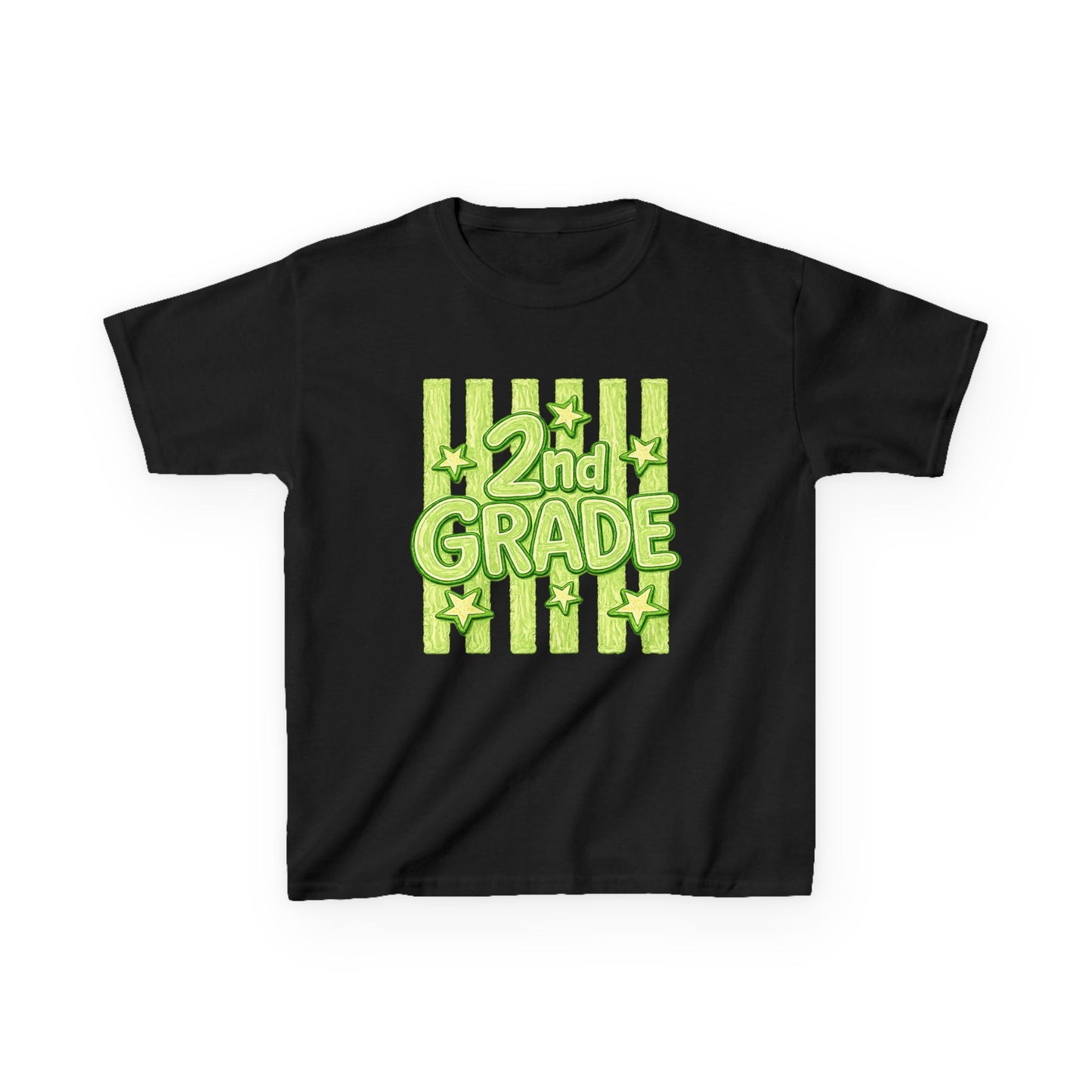 2nd Grade Kids T‑Shirt — Bright Green Back-to-School Tee