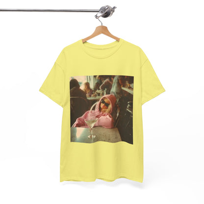 Doll in Pink Coat Photo Tee | Vintage Bar Scene, Martini Glass