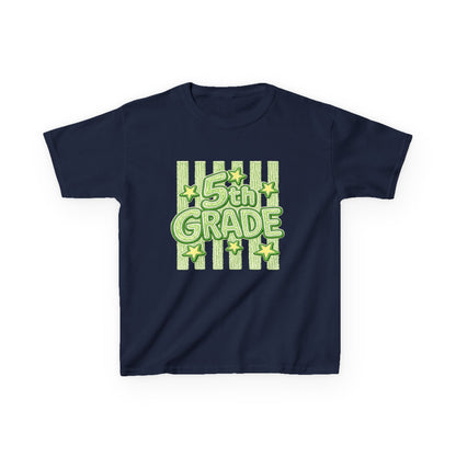 5th Grade Kids T-Shirt — Fun Green Stars Back-to-School Tee