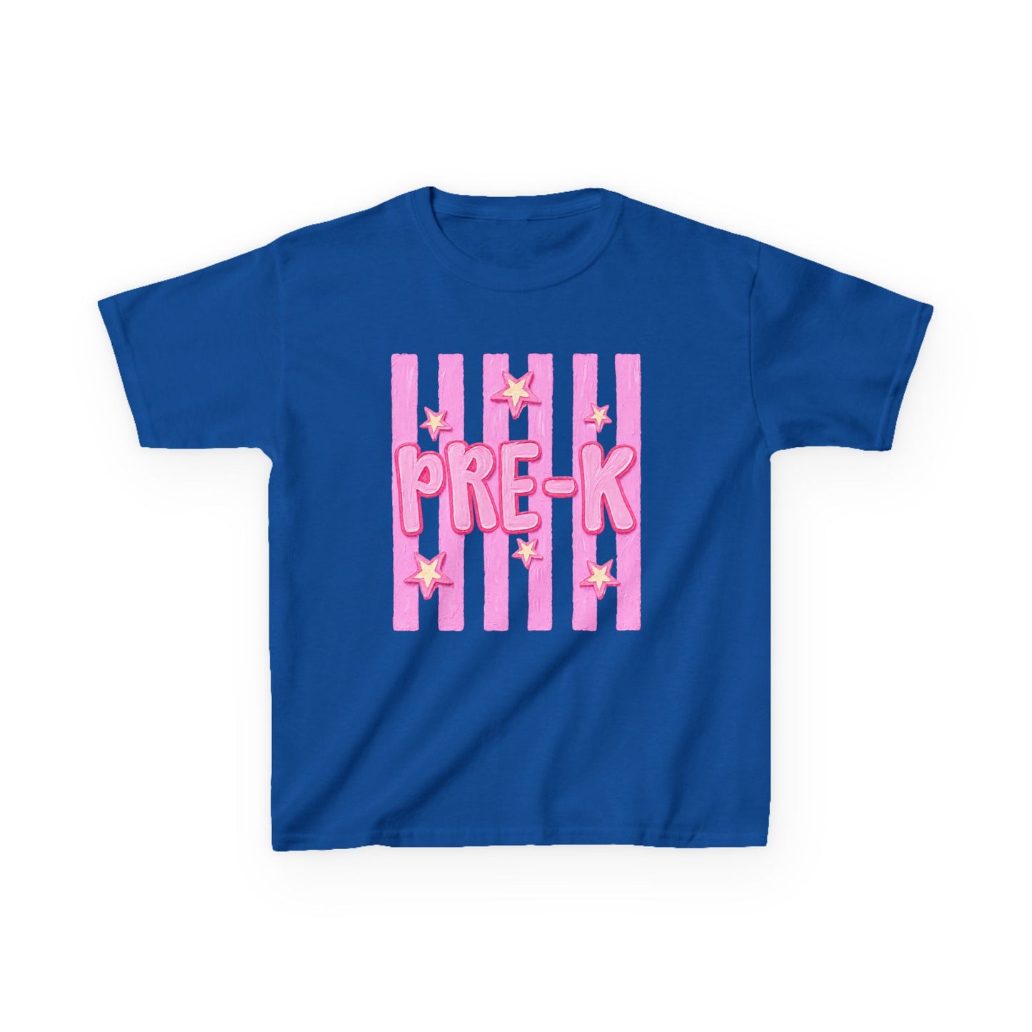 Pre-K Kids T-Shirt — Pink Stripes & Stars Back-to-School Tee