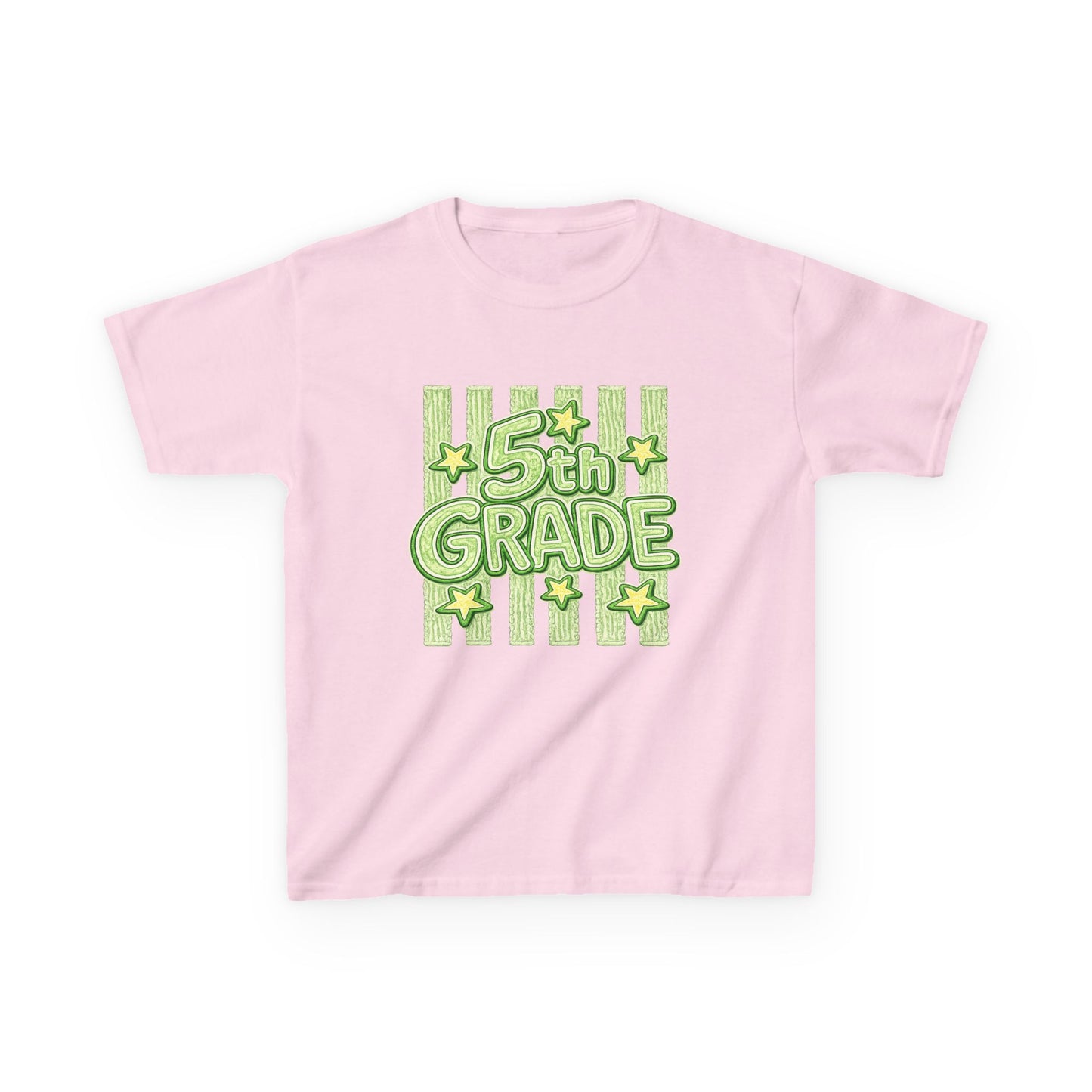 5th Grade Kids T-Shirt — Fun Green Stars Back-to-School Tee