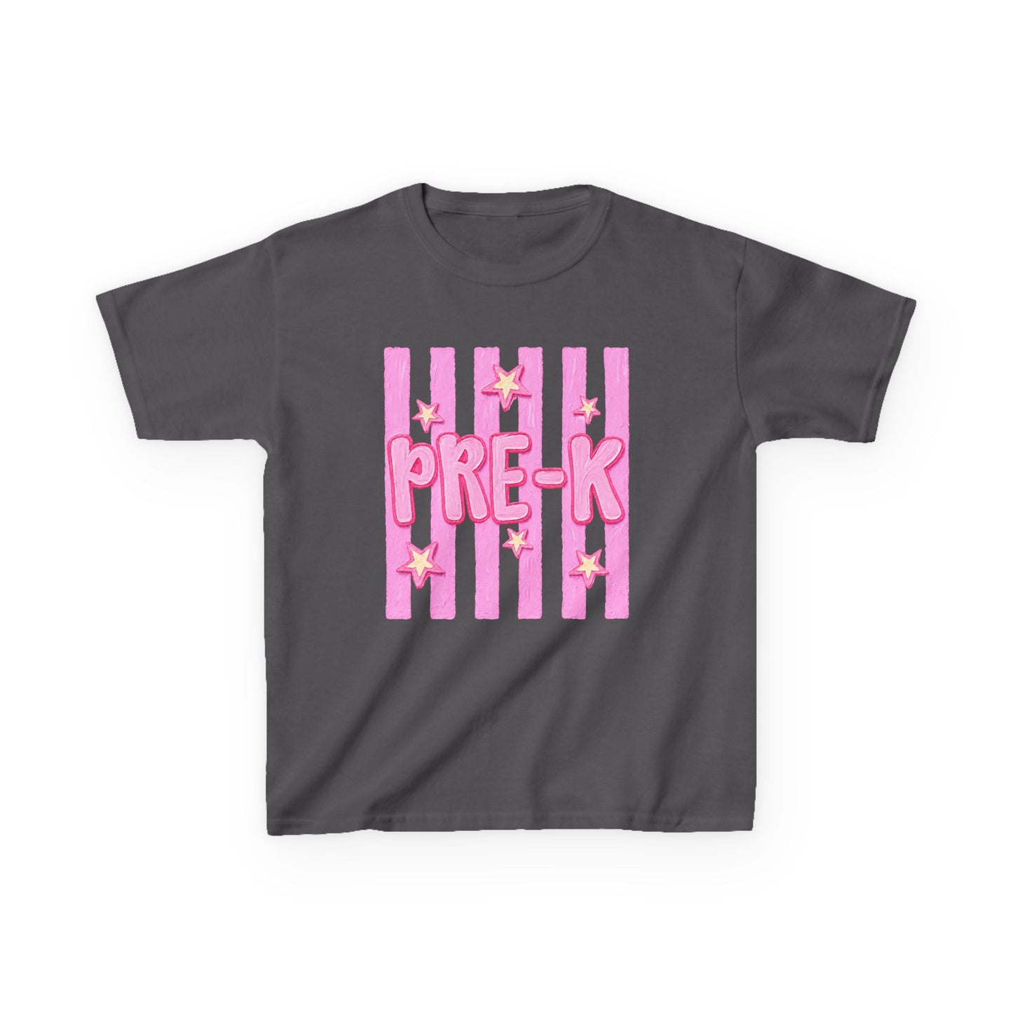 Pre-K Kids T-Shirt — Pink Stripes & Stars Back-to-School Tee