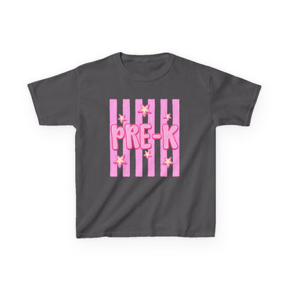 Pre-K Kids T-Shirt — Pink Stripes & Stars Back-to-School Tee