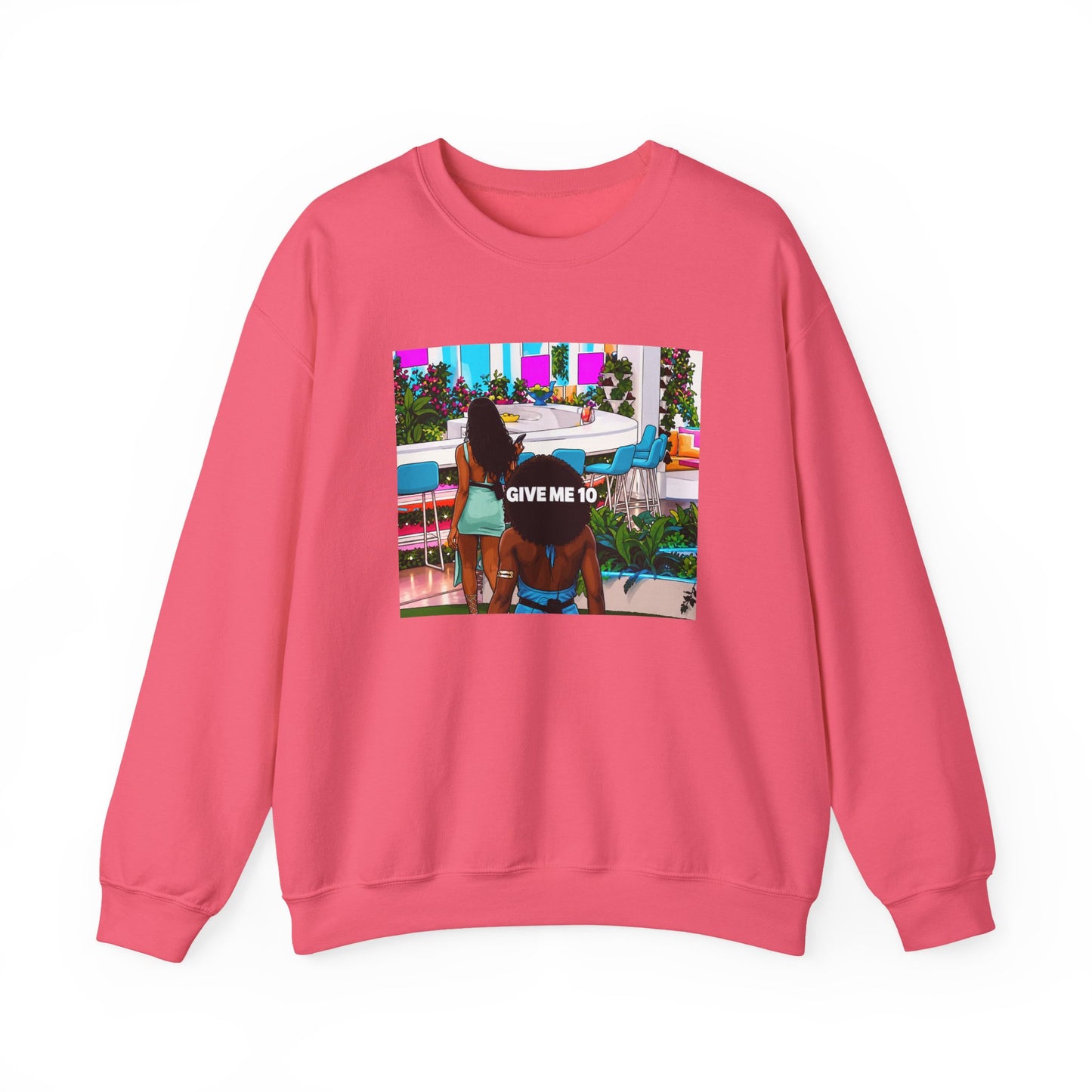 Give Me 10 Crewneck Sweatshirt — Retro Poolside Graphic Pullover