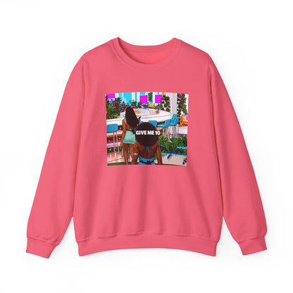 Give Me 10 Crewneck Sweatshirt — Retro Poolside Graphic Pullover
