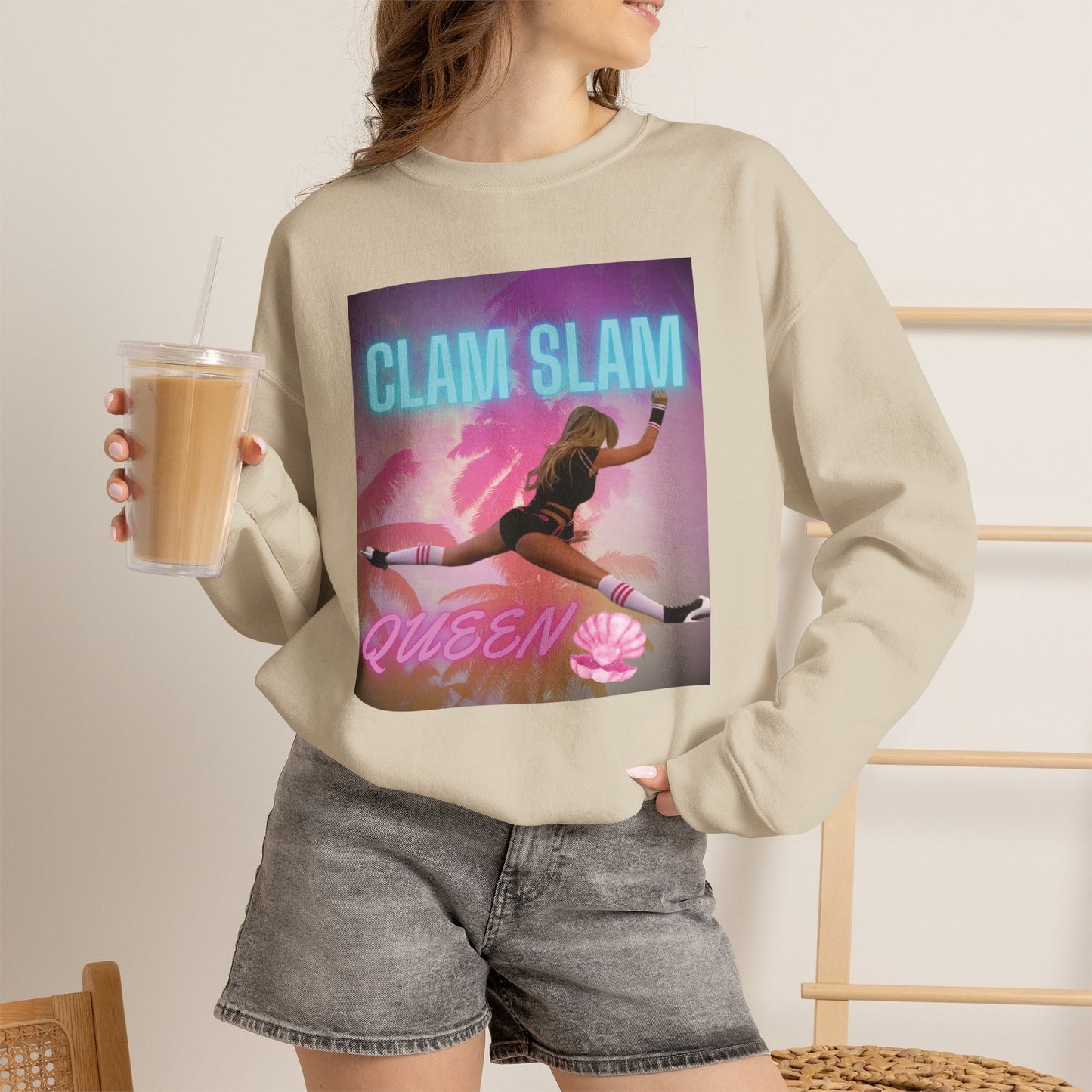 Clam Slam Queen Crewneck Sweatshirt —