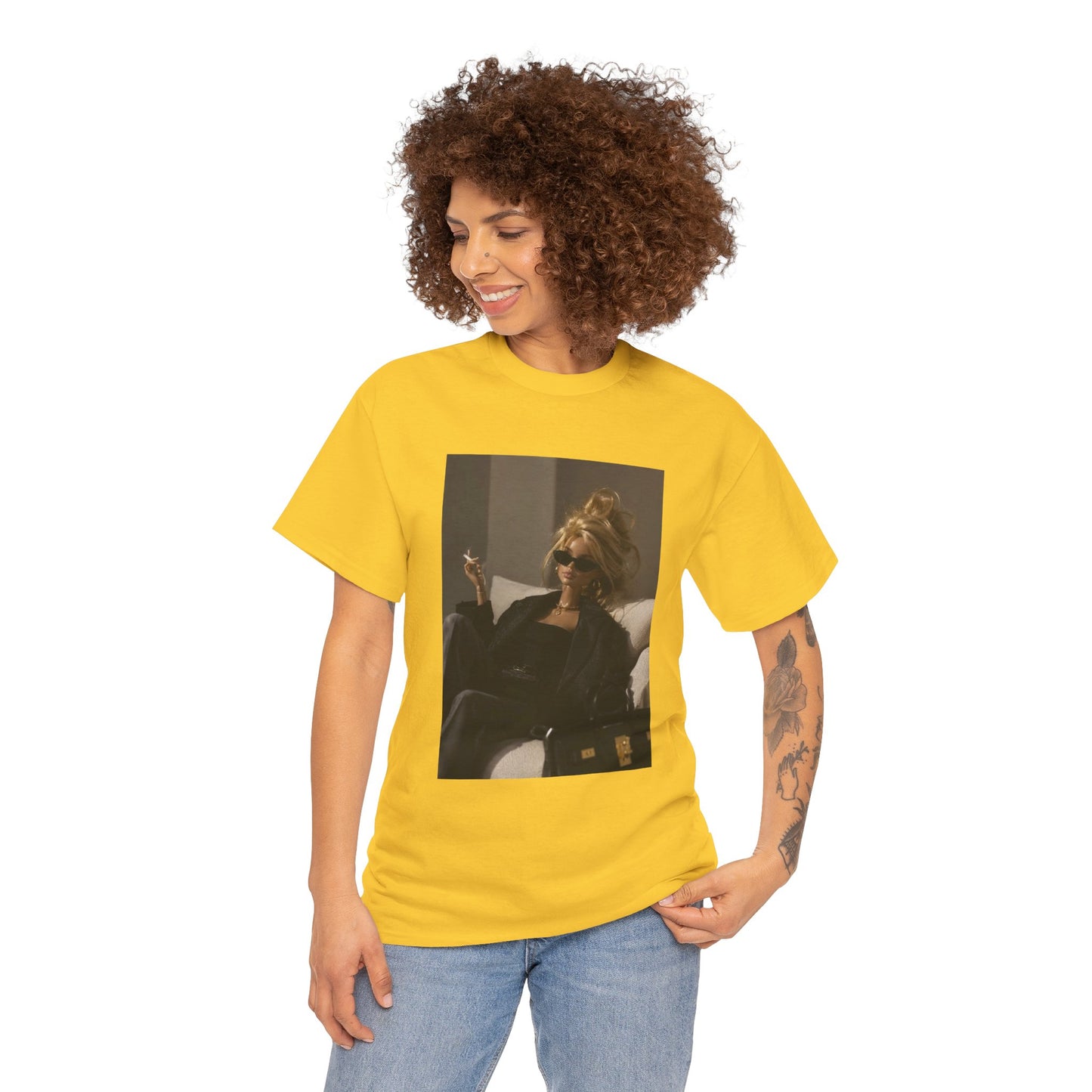 Woman in Sunglasses Illustration Tee | Retro Chic Portrait T-Shirt