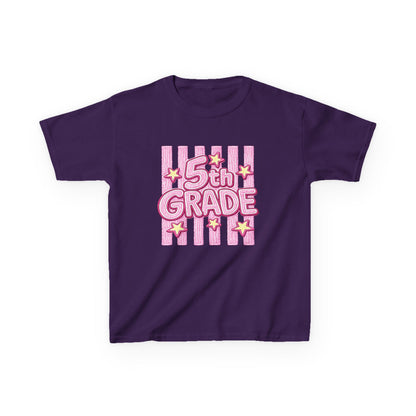 5th Grade Kids T-Shirt — Cute Pink Striped Back-to-School Tee