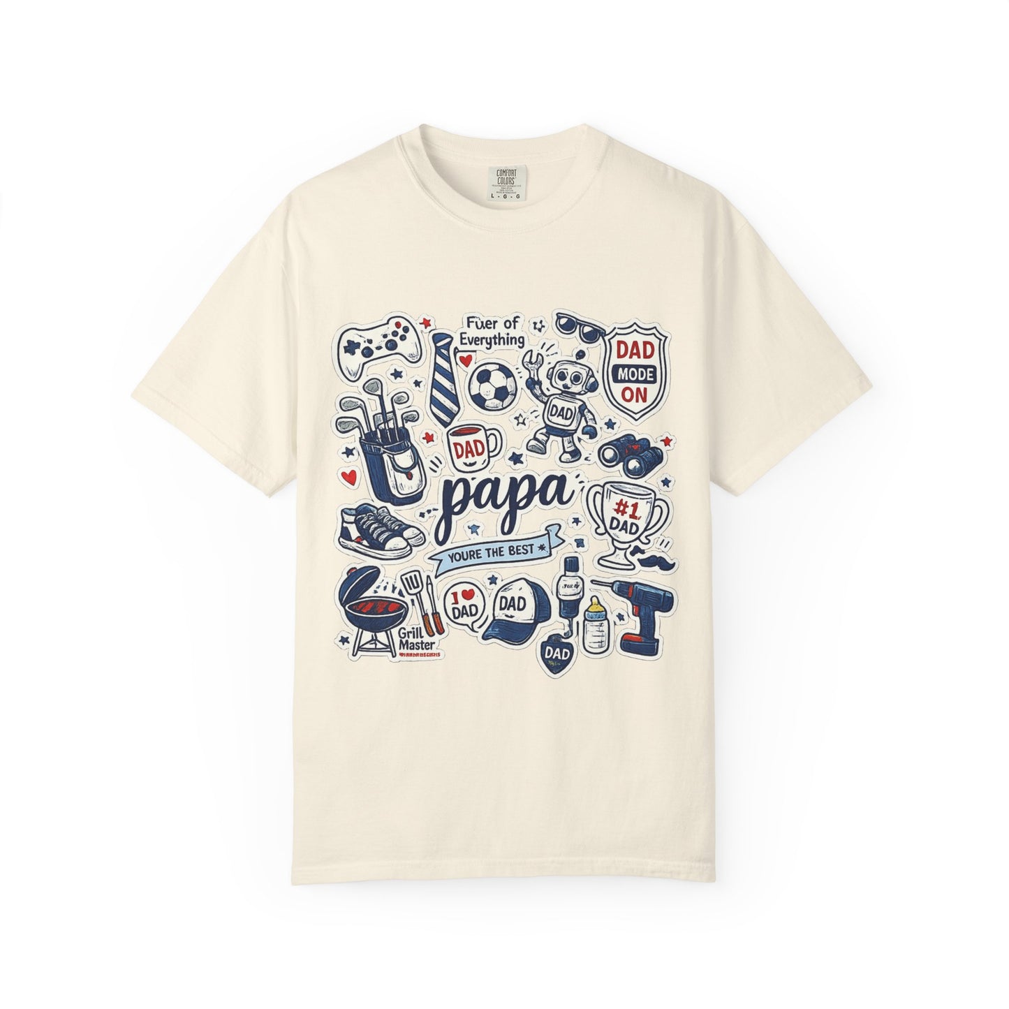 Papa Dad Doodle T-Shirt — Father's Day Gifts, #1 Dad Graphic Tee