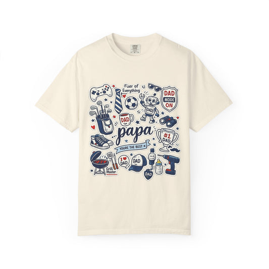 Papa Dad Doodle T-Shirt — Father's Day Gifts, #1 Dad Graphic Tee