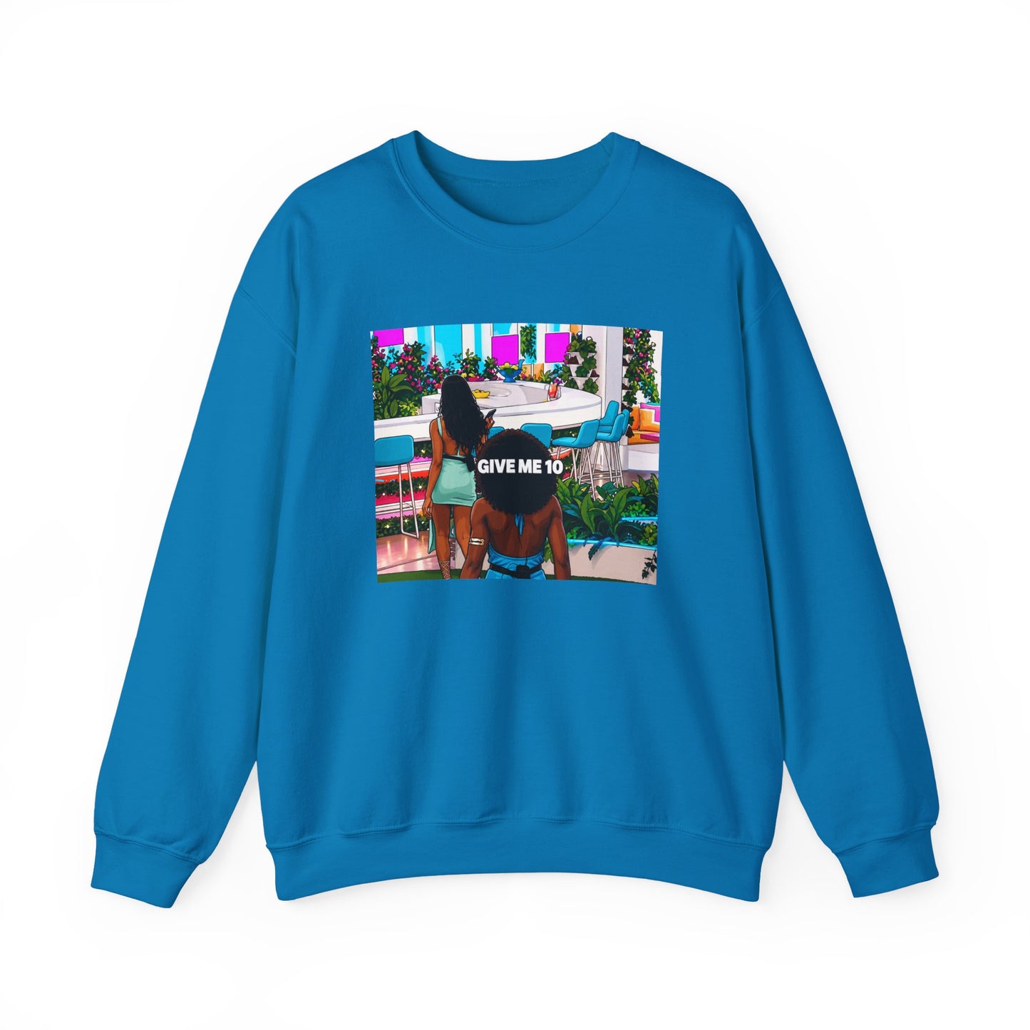 Give Me 10 Crewneck Sweatshirt — Retro Poolside Graphic Pullover