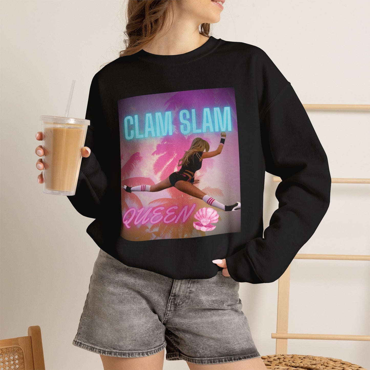 Clam Slam Queen Crewneck Sweatshirt —