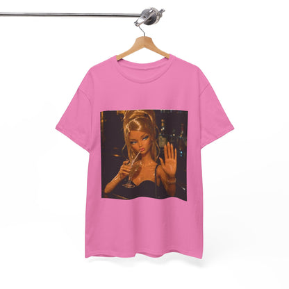 Doll Holding Drink Graphic Tee | Retro Bar Doll Illustration