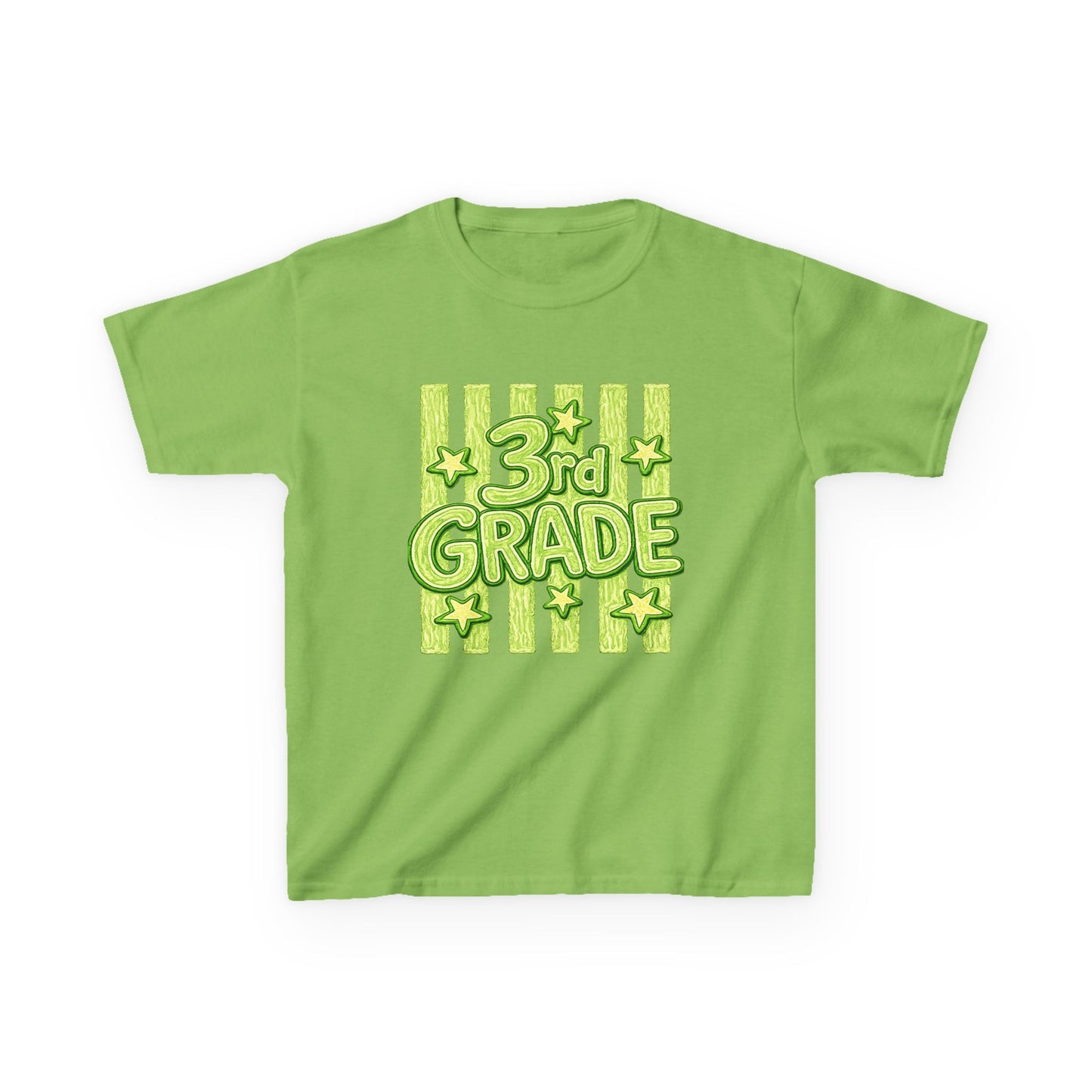 3rd Grade Kids T‑Shirt — Bright Green Back-to-School Shirt for Boys & Girls