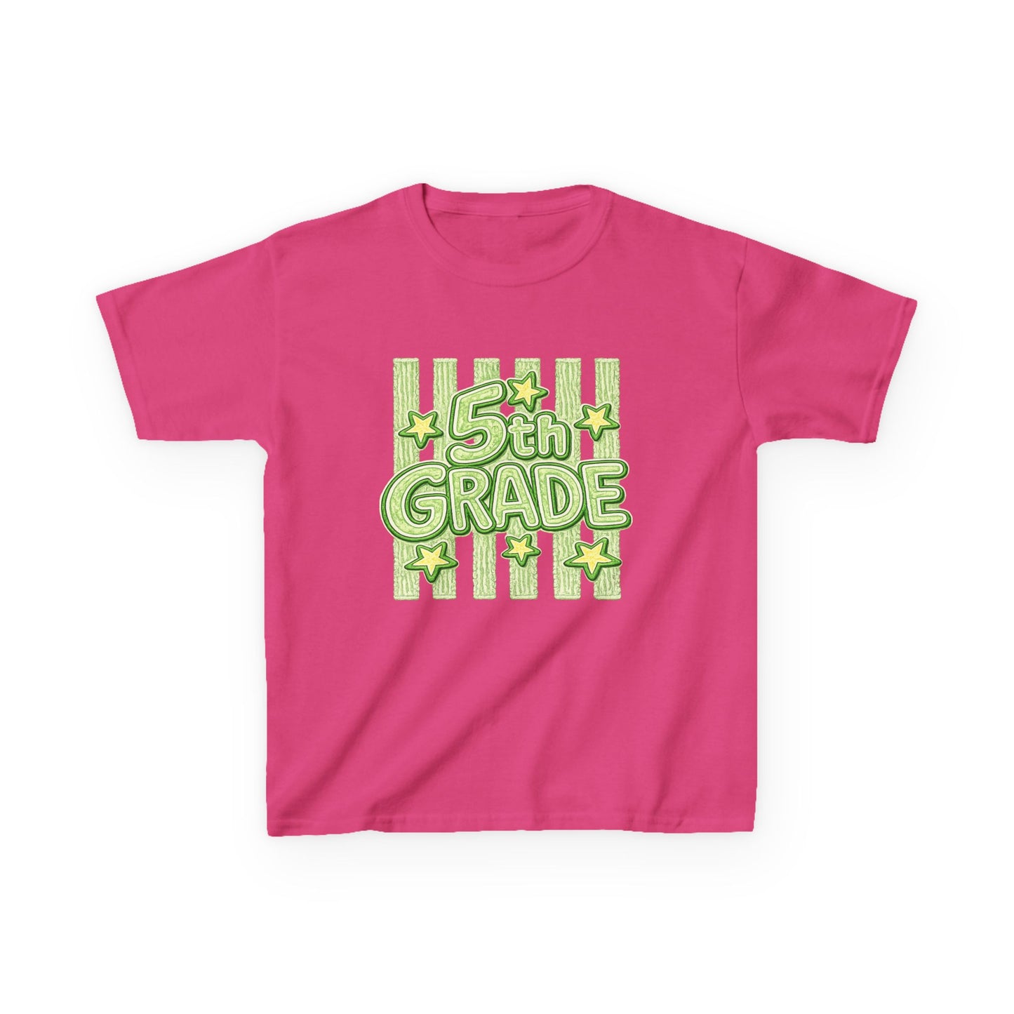 5th Grade Kids T-Shirt — Fun Green Stars Back-to-School Tee
