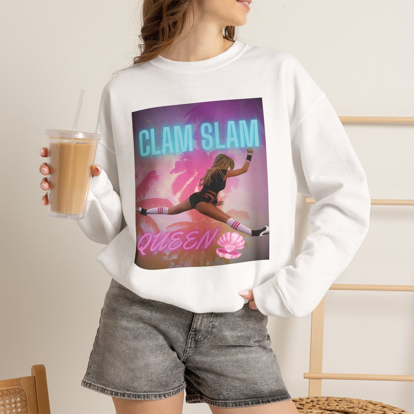 Clam Slam Queen Crewneck Sweatshirt —