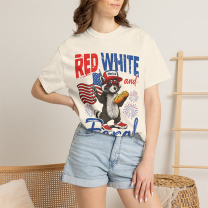 Patriotic 'Red White and Feral' T-Shirt – Funny Raccoon 4th of July Tee