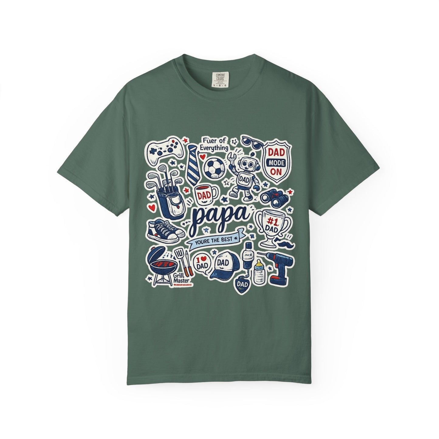 Papa Dad Doodle T-Shirt — Father's Day Gifts, #1 Dad Graphic Tee