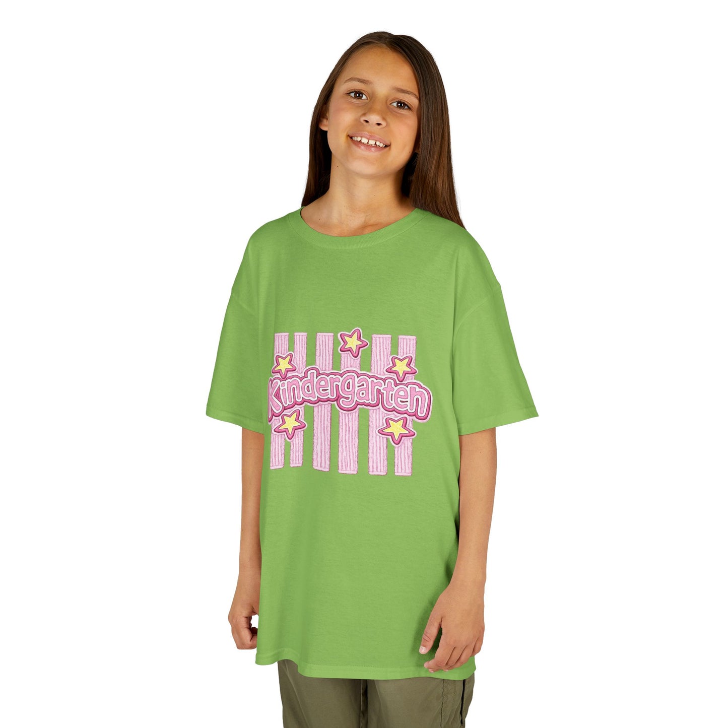 Kindergarten Kids Tee — Cute Pink Stars & Stripes Back-to-School Shirt