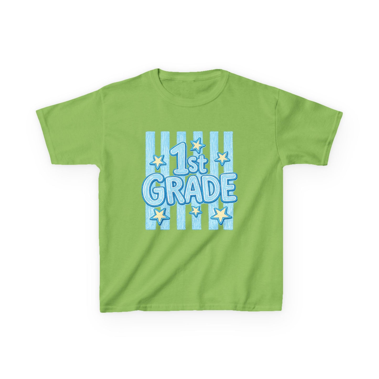 1st Grade Kids T-Shirt – Back to School Blue Stars Design