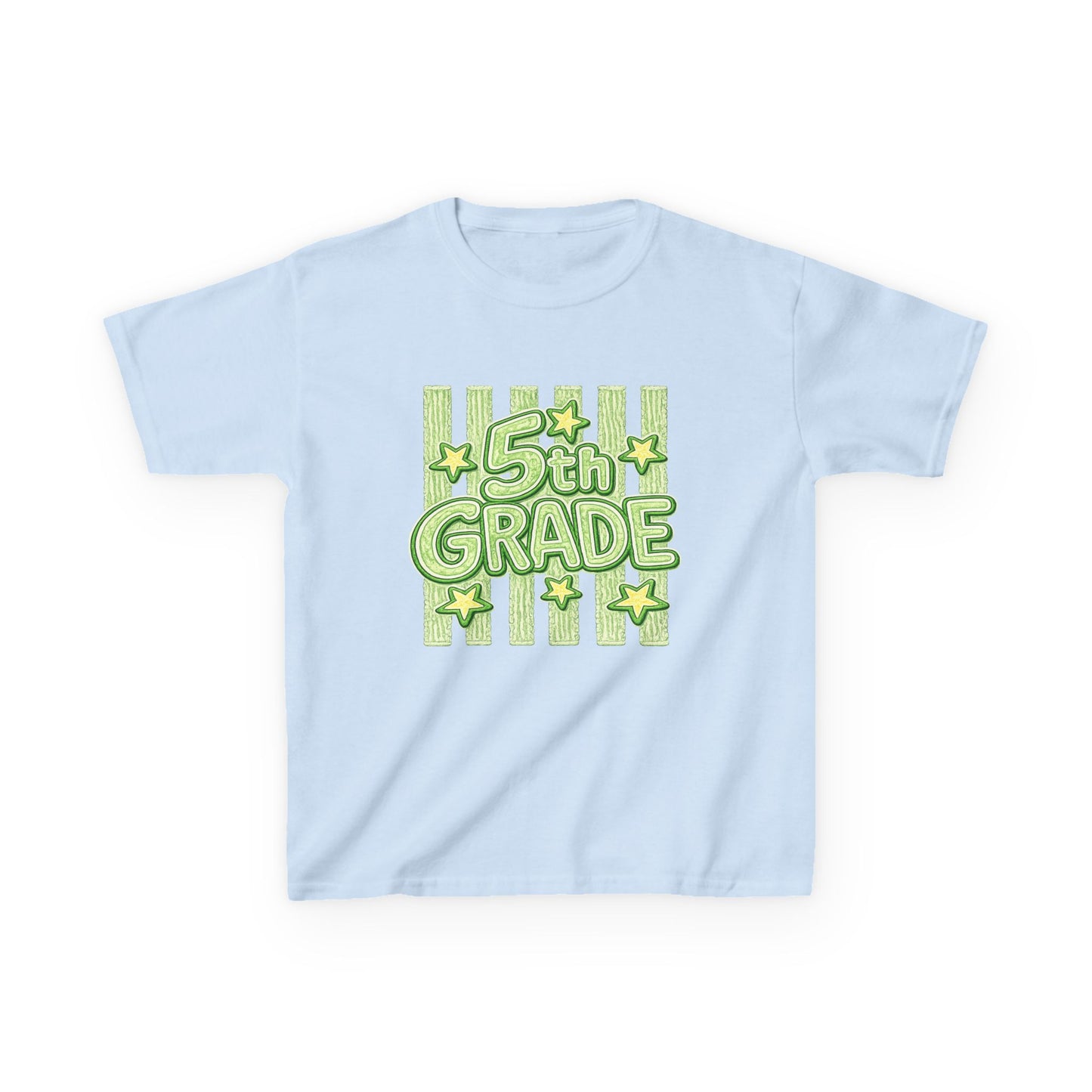 5th Grade Kids T-Shirt — Fun Green Stars Back-to-School Tee