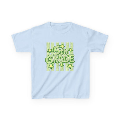 5th Grade Kids T-Shirt — Fun Green Stars Back-to-School Tee