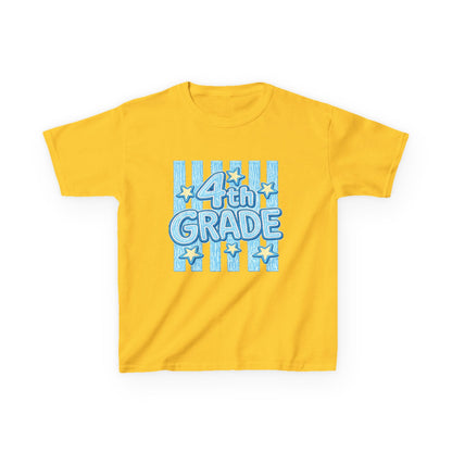 4th Grade Kids T-Shirt — Blue Striped Back-to-School Tee