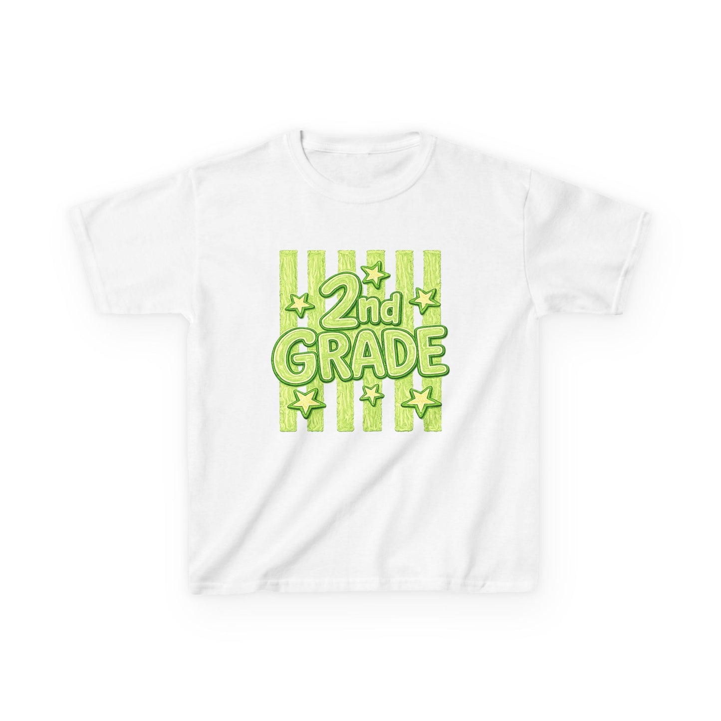2nd Grade Kids T‑Shirt — Bright Green Back-to-School Tee