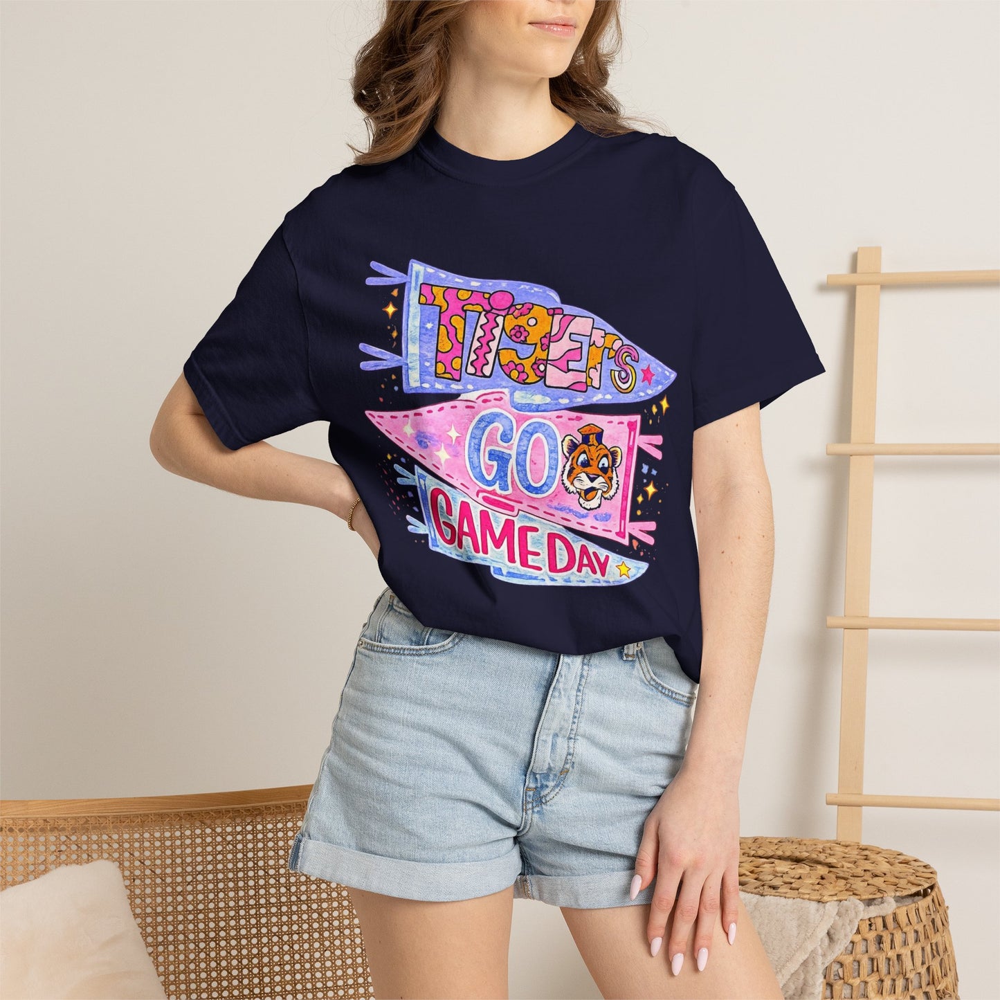 Game Day Pennant T-Shirt - 'Let's Go Game Day' Cheer Tee