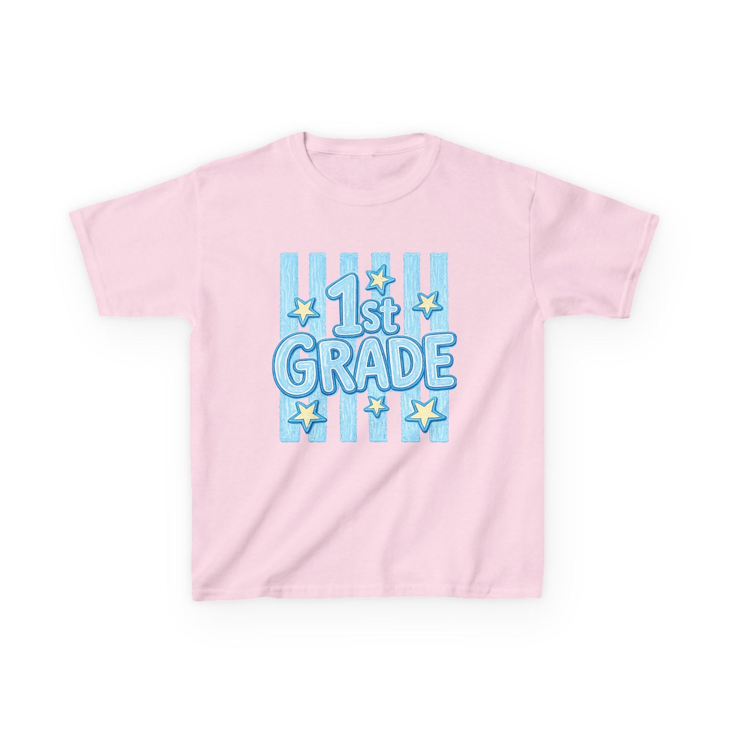 1st Grade Kids T-Shirt – Back to School Blue Stars Design