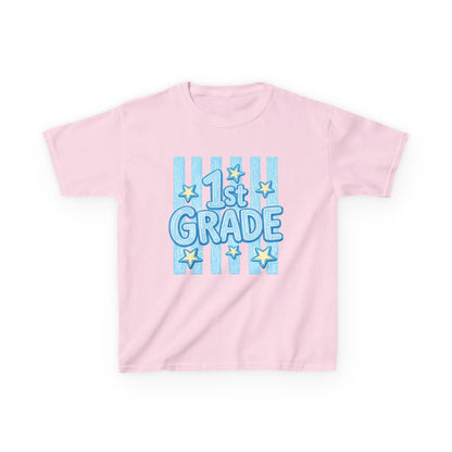 1st Grade Kids T-Shirt – Back to School Blue Stars Design