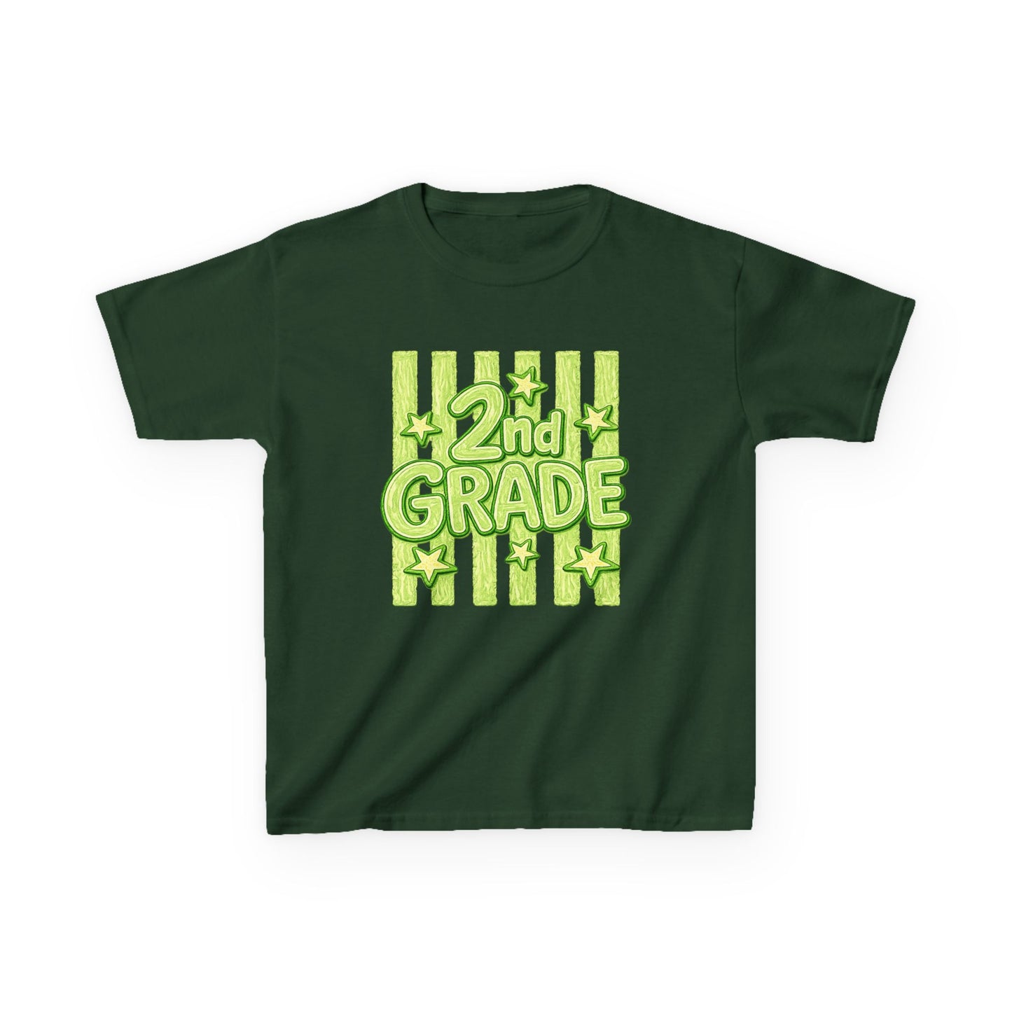 2nd Grade Kids T‑Shirt — Bright Green Back-to-School Tee
