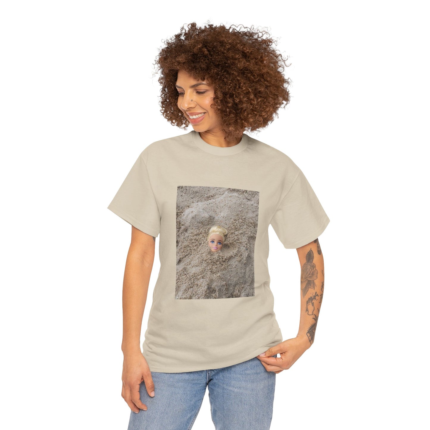 Face Buried in Sand T-Shirt | Beach Photo Tee, Sandcastle Fun