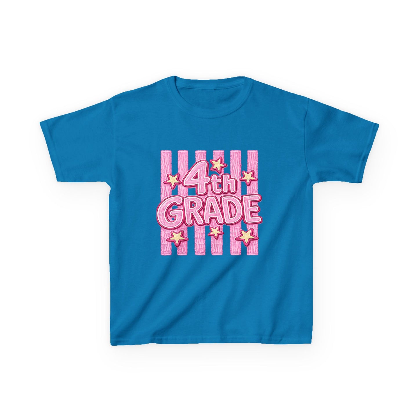 4th Grade Kids T‑Shirt — Pink Stars Back to School Tee
